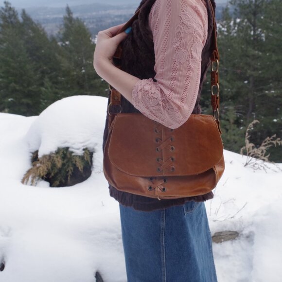 Brown Leather Vintage Bebe Made In  France Purse - Picture 2 of 5